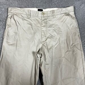 J Crew Chino Pants Mens 35x32 Broken In Khaki Chino 100% Cotton Casual Formal